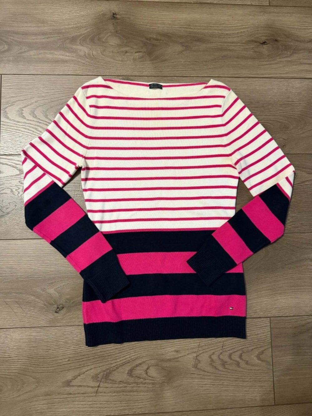 Tommy Hilfiger 100% Pima Cotton Striped Jumper / Sweater – Size M